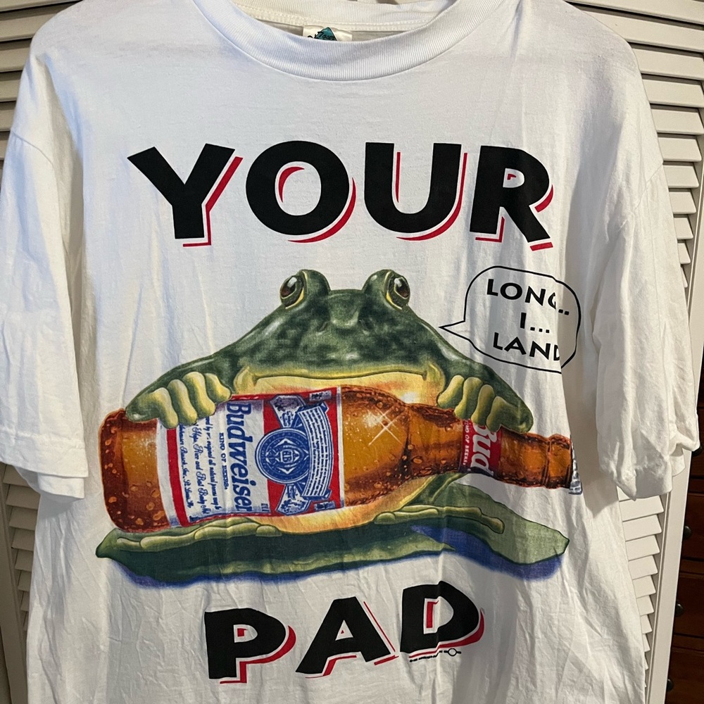 Vintage Budweiser Beer Frog “Your Pad or Mine” T-Shirt size: XL